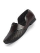 Men Brown Stitched Open Sided Broad Feet Ethnic Slip On Juttis and Mojaris for Wedding|Traditional Indian Kurtas Shoes|Flexible TPR Sole with Soft Cushioned Insole