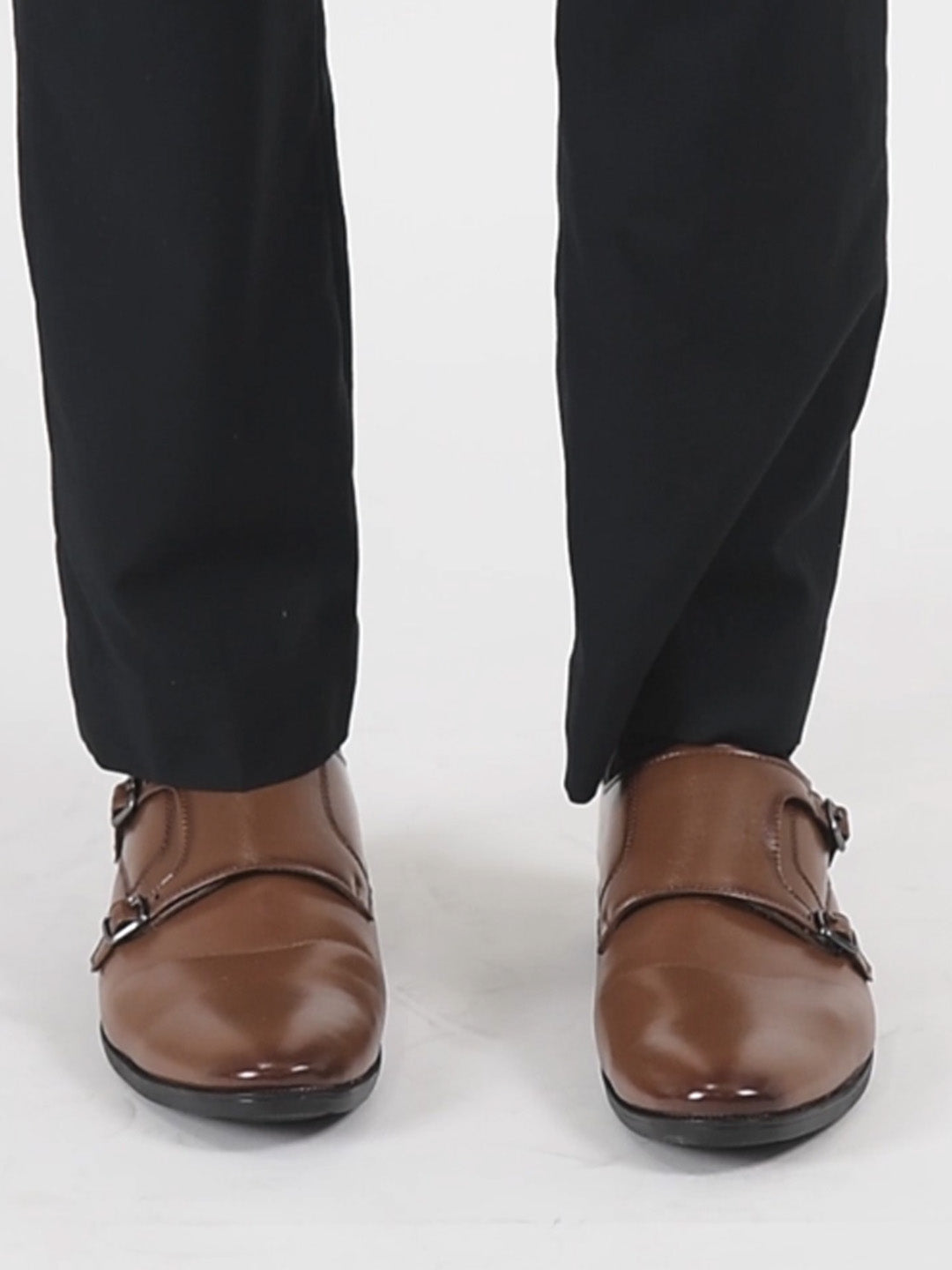 Shop Men Tan Formal Wedding Party Double Monk Strap Shoes Online
