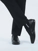 Men Black Formal Office Genuine Leather Slip On Shoes