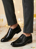 Men Black Party Formal Office Genuine Leather Brogue Slip On Shoes
