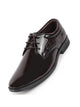 Men Brown Patent Leather Party Formal Embossed Design Office Lace Up Derby Shoes