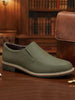 Men Olive Formal Office Comfort Design Broad Feet TPR Welted Sole Slip On Shoes