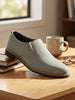 Men Sky Blue Formal Office Comfort Design Broad Feet TPR Welted Sole Slip On Shoes