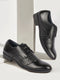 Men Black Party Formal Office Comfort Embossed Design Lace Up Shoes