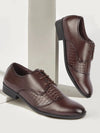 Men Brown Party Formal Office Comfort Embossed Design Lace Up Shoes