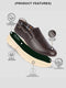 Men Brown Genuine Leather Feather Lightweight EVA Sole Formal Office Comfort Broad Feet Slip On Shoes