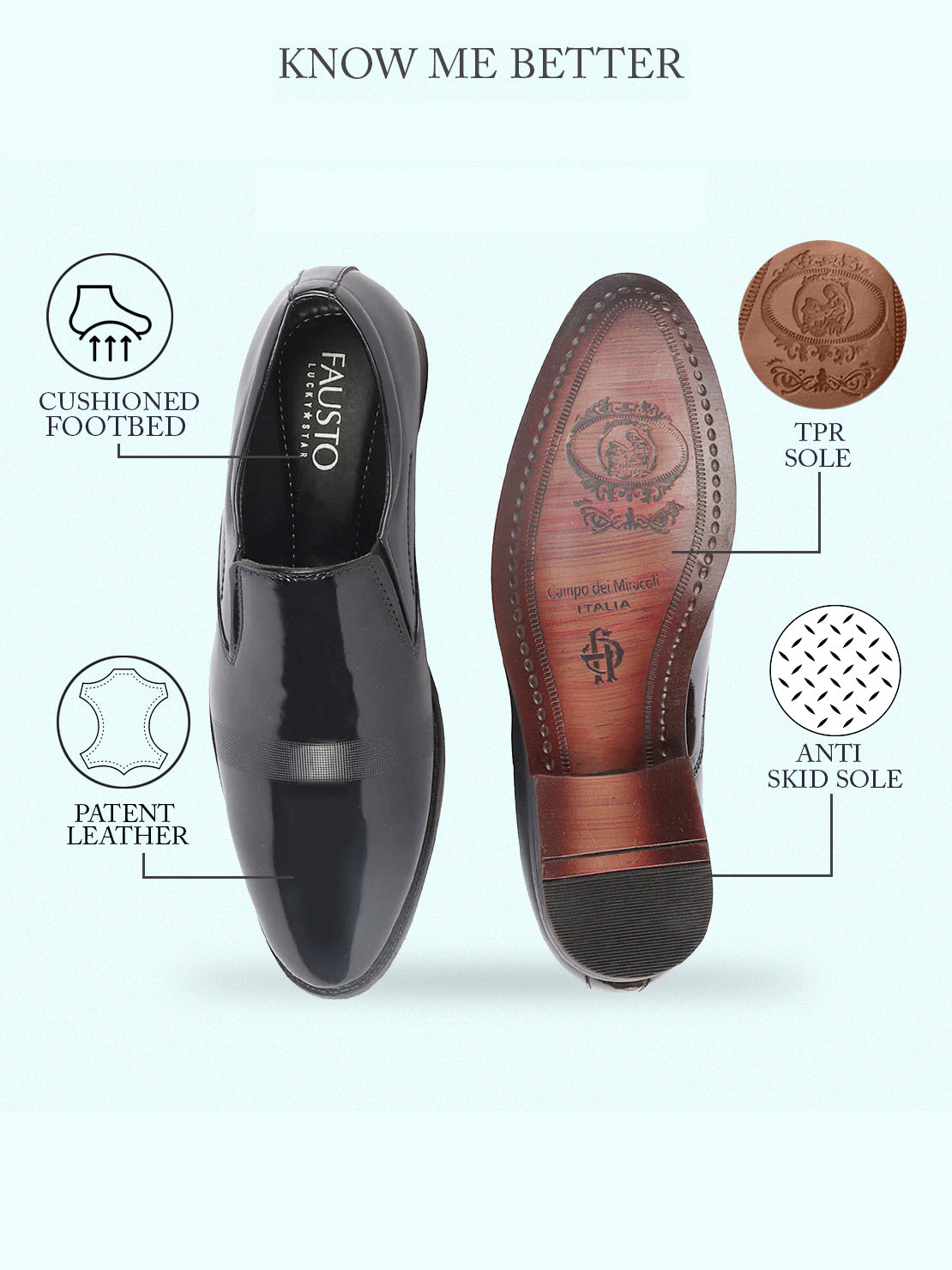 Shop Men Black Patent Leather Party Formal Textured Strip Slip On Shoes Online.