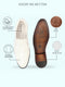 Men White Patent Leather Party Formal Textured Strip Slip On Shoes