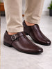 Men Brown Side Open Shoe Style Sandal with Buckle Strap