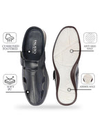 Shop Men Blue Casual Back Open Perforated Day Long Comfort Slip On Sandals Online.