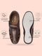 Men Brown Perforated Laser Cut Shoe Style Sandal with Ankle Strap
