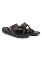 fausto men brown toe ring flat dress slipper with memory cushioned|multi strap slipper for evening|slippers for kurta