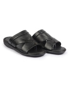 shop fausto men black open toe broad feet slipper with memory cushion|comfortable gents slipper|sandals for kurta online.