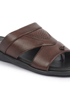 fausto men tan open toe broad feet slipper with memory cushion|comfortable gents slipper|sandals for kurta