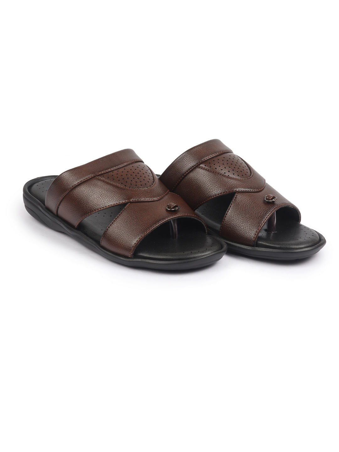 fausto men tan open toe broad feet slipper with memory cushion|comfortable gents slipper|sandals for kurta