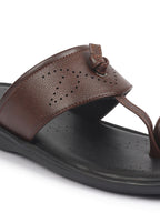 shop fausto men tan toe ring kohlapuri slipper with cushioned footbed|multi strap slipper for evening online.