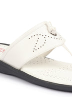Shop FAUSTO Men White Toe Ring Kohlapuri Slipper With Cushioned Footbed|Multi Strap Slipper For Evening Online.