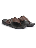 Shop FAUSTO Men Tan Open Toe Flip-Flop Slippers With Memory Cushion|Outdoor Slipper For Men Online.