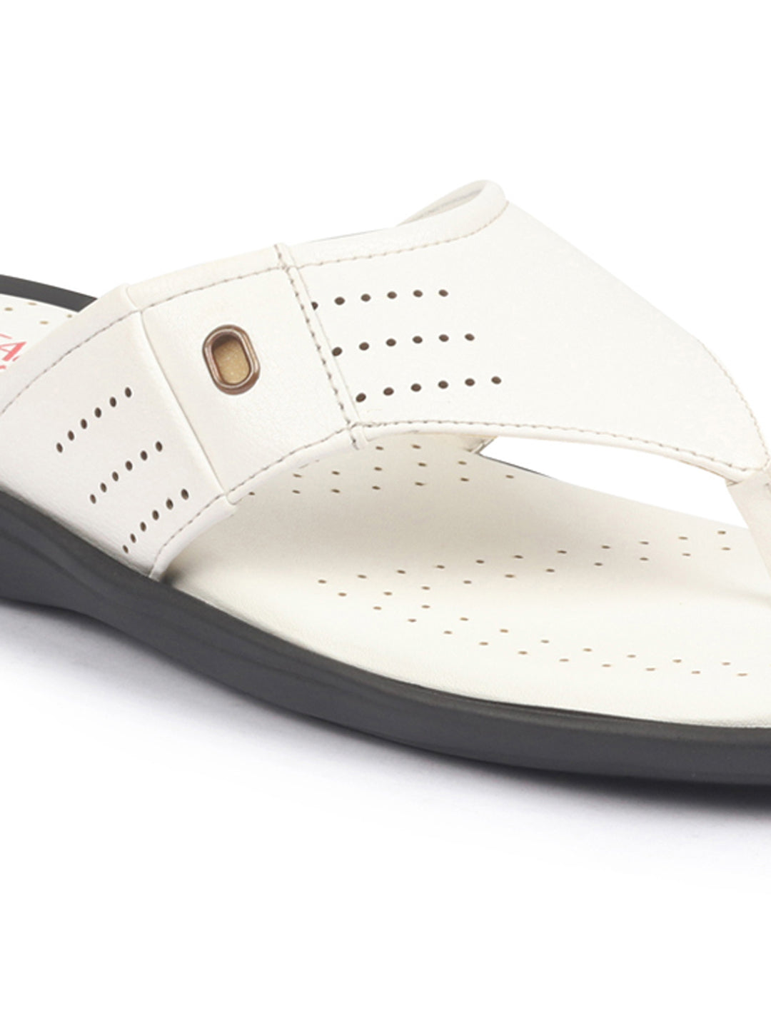 fausto men white open toe flip-flop slippers with memory cushion|outdoor slipper for men