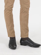 shop men black genuine leather textured formal dress slip on shoes for office work loafer half shoes cut shoe online.
