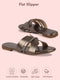 Shop Women Metal Shiny Open Toe Embellished Design Slipper With Cushioned Footbed|Flat Slipper For Party|Festive|Wedding Online.