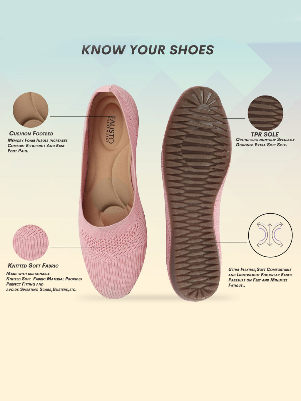 Shop Women Nude Pink Athleisure Active Wear Knitted Soft Fabric Slip On Flat Ballerina Shoes For Walking Online.