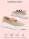 Shop Women Beige Elastic Closure Cross Strap Denim Slip On Height Enhancer Ballet Styled Shoes Online.