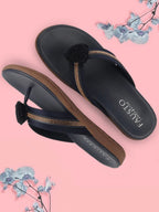 Shop Women Blue Shiny Beads T-Strap Slipper With Cushioned Footbed|Party|Office Wear|Weekend Online.
