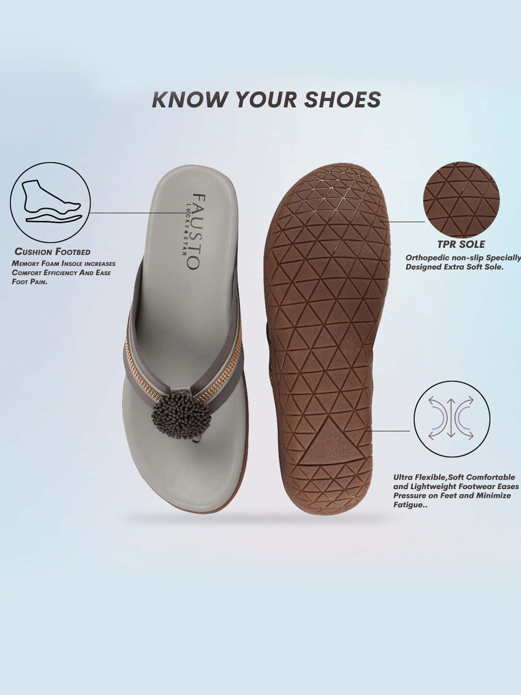 Shop Women Grey Shiny Beads T-Strap Slipper With Cushioned Footbed|Party|Office Wear|Weekend Online.