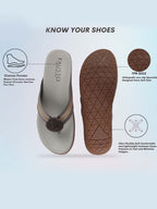 Shop Women Grey Shiny Beads T-Strap Slipper With Cushioned Footbed|Party|Office Wear|Weekend Online.