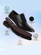 Shop Men Black Formal Dress Lace Up Derby Shoes With Cushioned Footbed For Office|Work Online.