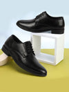 Men Black Formal Dress Lace Up Derby Shoes With Cushioned Footbed For Office|Work