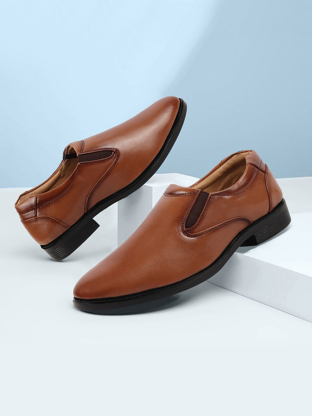 Shop Men Tan Uniform Dress Anti Skid Sole Slip On Formal Shoes For Office|Work|Party Online.