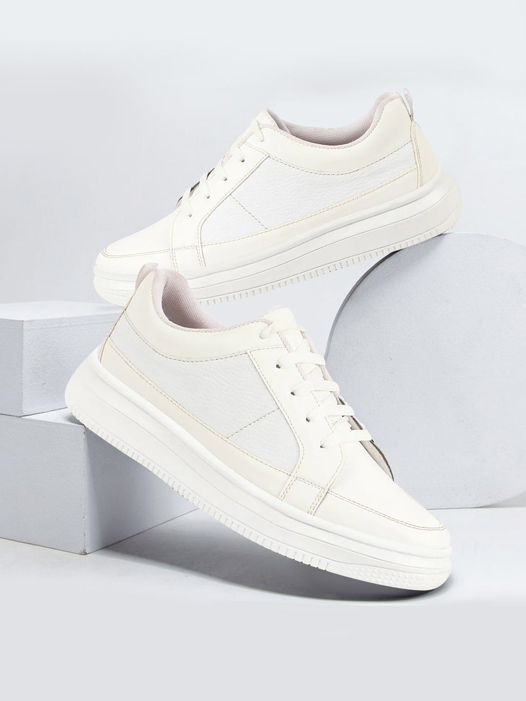 Shop Men White Classic Chunky Lace Up Sneaker Ankle Shoes