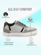 Shop Men Grey Stylish Colorblocked Low Top Lace Up Breathable Sneaker Shoes|Comfort|Low Ankle|Casual Outfit Shoe Online.