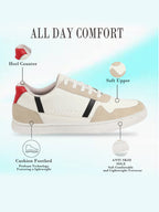 Shop Men White Stylish Colorblocked Low Top Lace Up Breathable Sneaker Shoes|Comfort|Low Ankle|Casual Outfit Shoe Online.