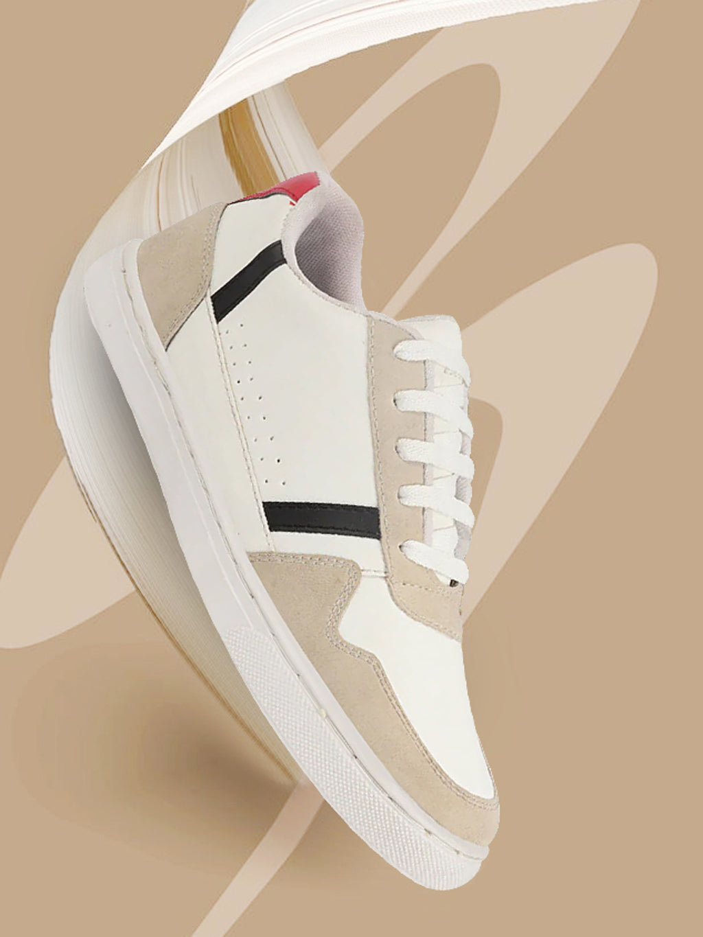 Shop Men White Stylish Colorblocked Low Top Lace Up Breathable Sneaker Shoes|Comfort|Low Ankle|Casual Outfit Shoe Online.