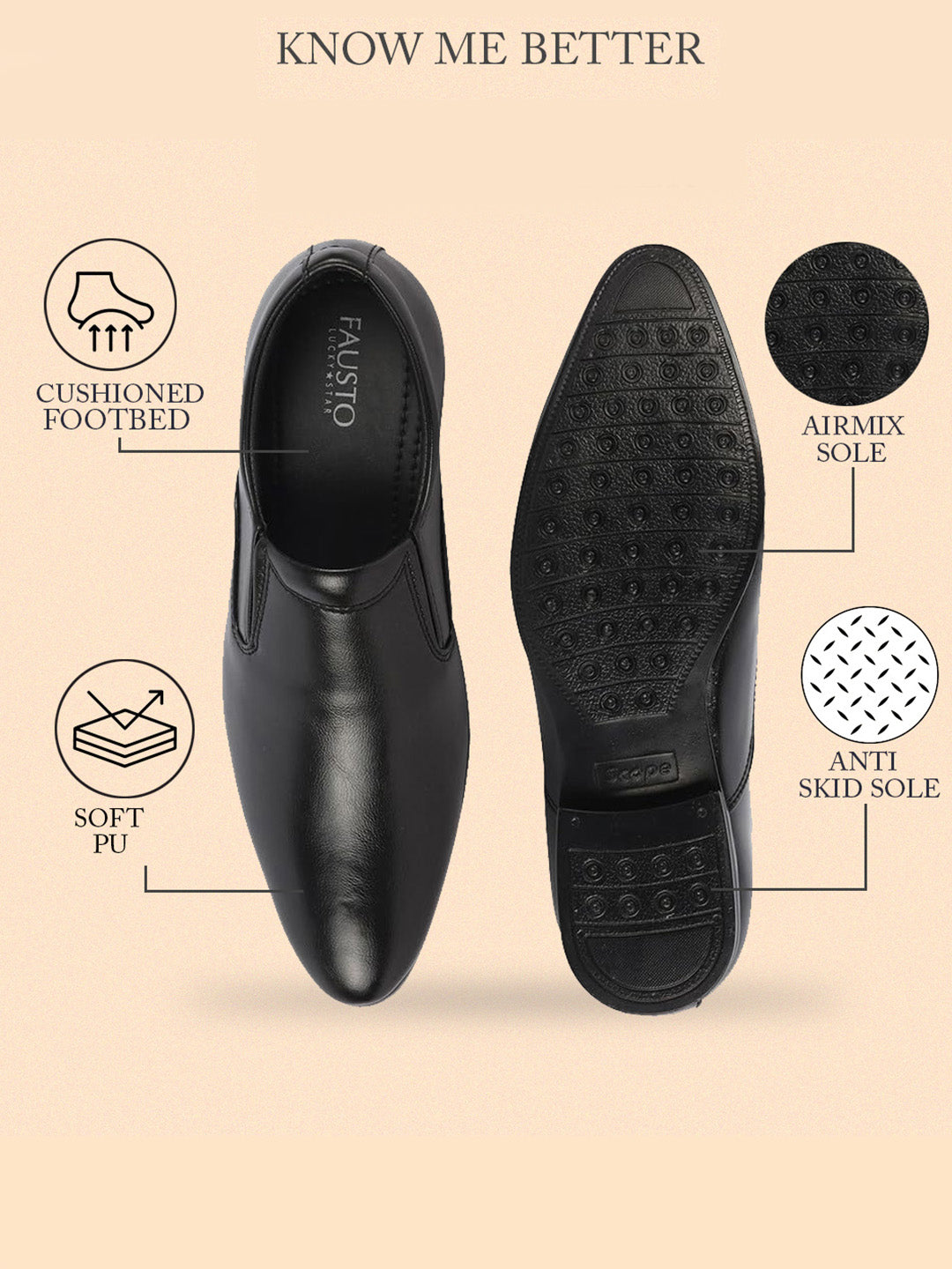 Shop Men Black Formal Office Meeting Slip On Shoes Online.