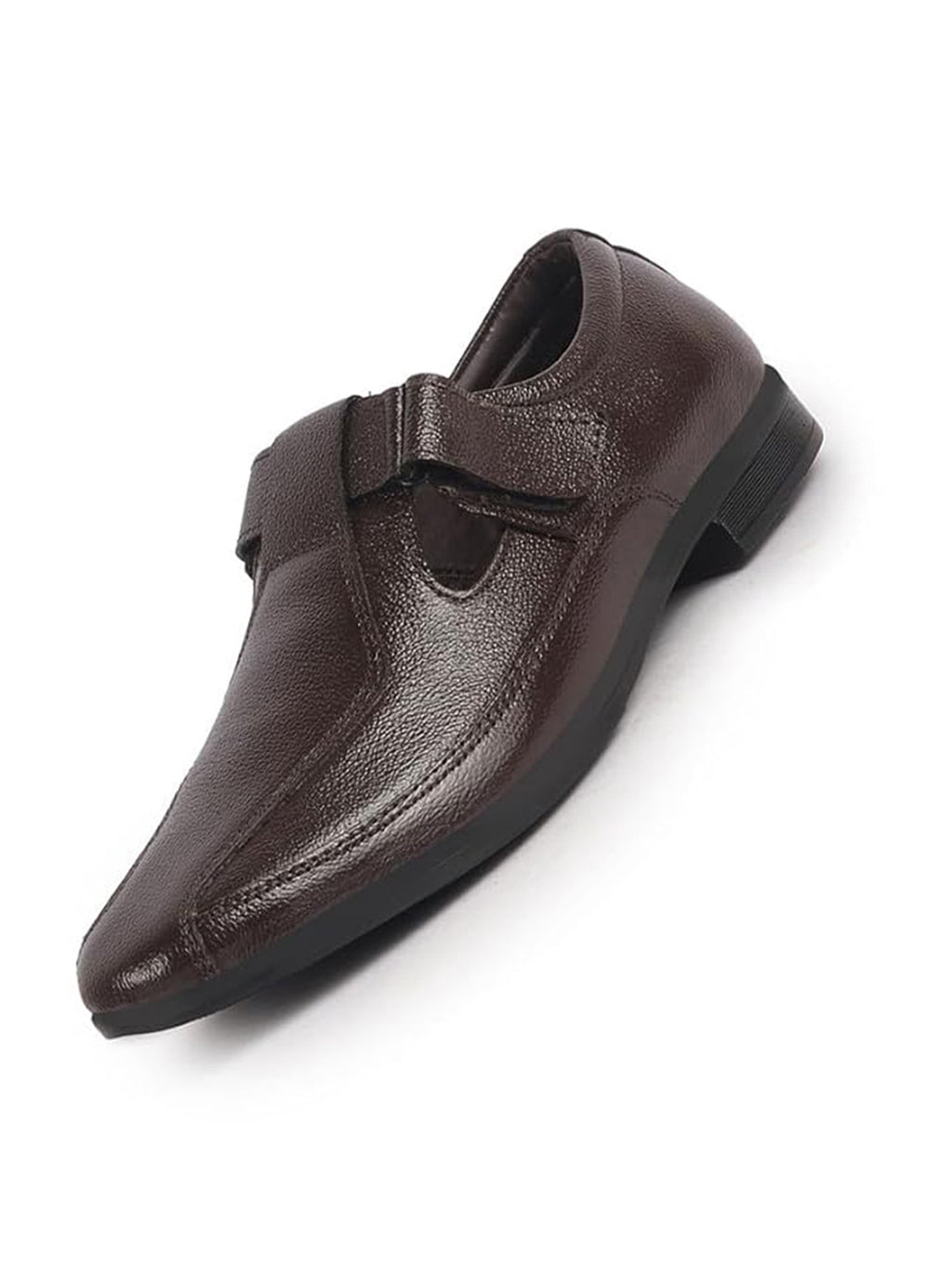Men Brown Genuine Leather Broad Feet Breathable Slip On Adjustable Strap Peshawari Shoe Style Sandals|Work Wear|Formal Office Wear