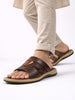 Men Brown Open Toe Broad Feet Lightweight Summer Slip On Slippers|Dress Sandals Slip On|Anti Skid Sole
