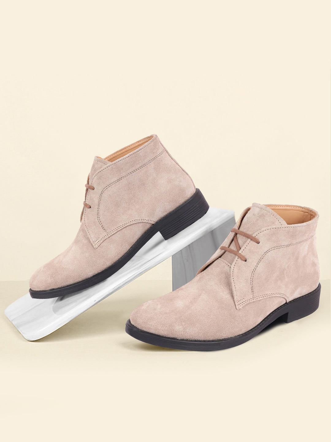 Shop Men Cheeku Suede Leather High Ankle Lace Up Chukka Boots Online.