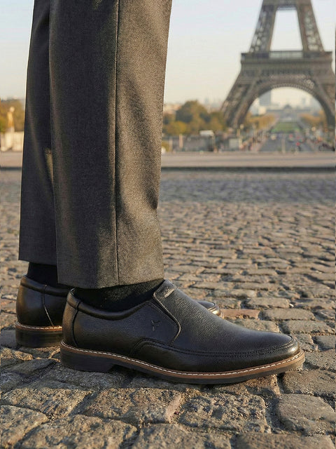 Men Black Formal Superior Comfort Slip On Shoes