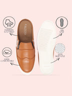 Shop Men Beige Casual Back Open Classic Slip On Shoes Online.