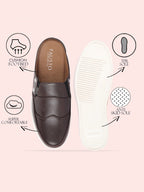 Shop Men Coffee Casual Back Open Classic Slip On Shoes Online.