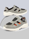 Men Grey Hook and Loop Breathable Back Strap Ultra Lightweight Sports Shoe Style Sandals
