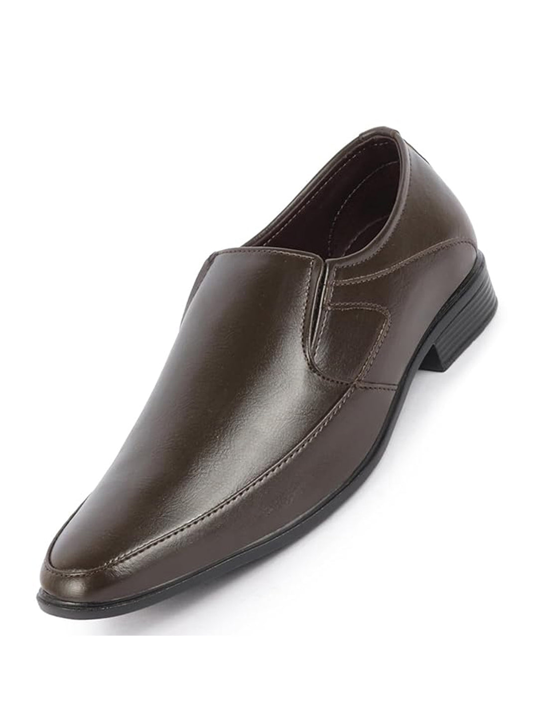 Men Brown Formal Office Work Pointed Toe Slip On Shoes