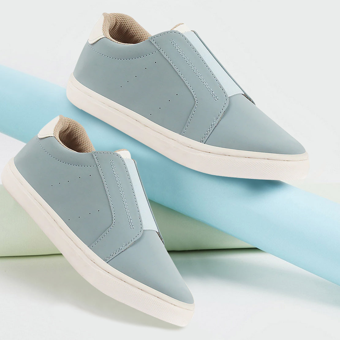 Shop Women's Sky Blue Comfort Slip On Sneaker Shoes Online