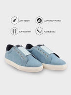 Shop Men Sky Blue Elastic Closure Comfort Canvas Denim Slip On Sneaker Shoes Online.