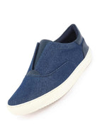 Men Navy Blue Classic Upper Denim Comfort No Touch Slip On Canvas Sneakers Shoes