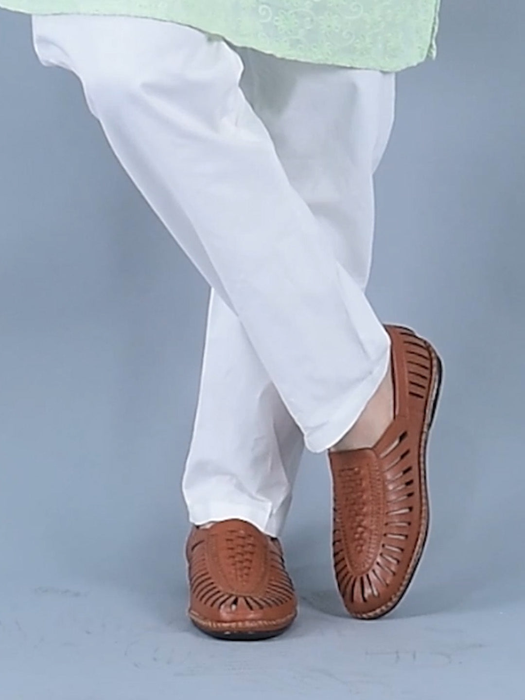 White Men Shoes For Kurta Shop Men Tan Laser Cut Stitched Ethnic
